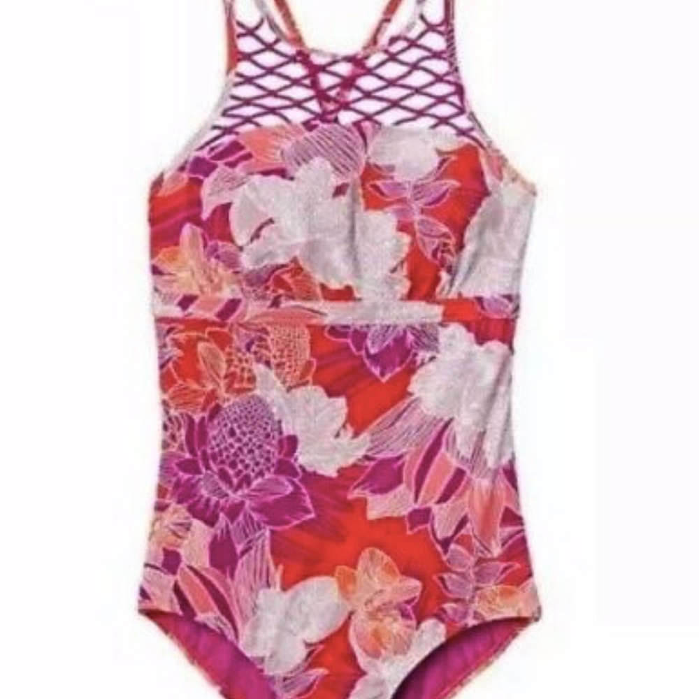 NWT Athleta High Neck One Piece Swimsuit - 32B/C - Picture 2 of 7